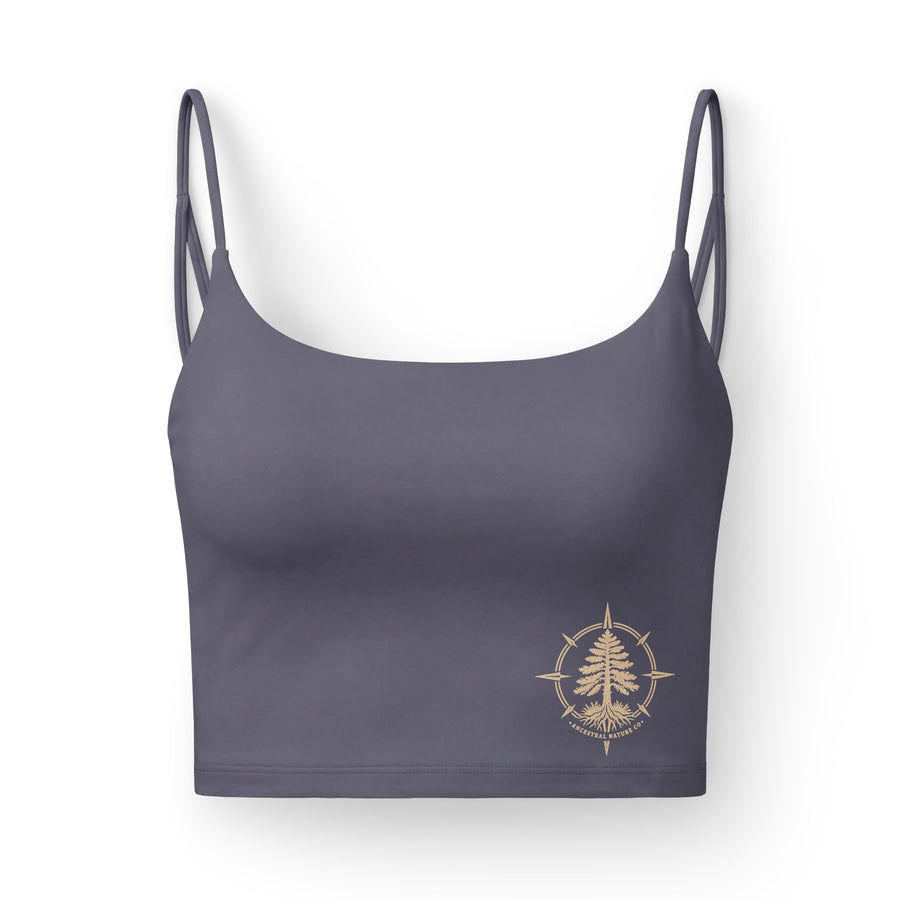 Luxe Crop Bra — Ancestral Nature Co. Tree Logo back view