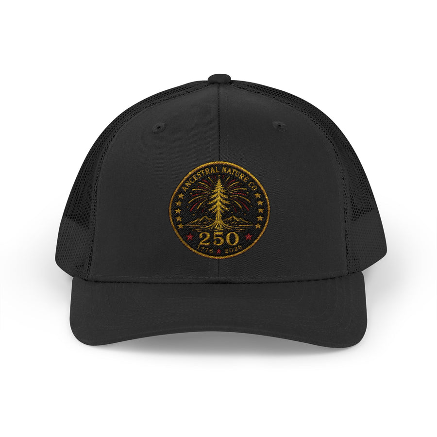 4th of July - 250-year Anniversary - Golden Pine 250 Patch Trucker Cap