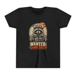 Youth Tee — "Wanted: Candy Theft" Halloween Raccoon Graphic