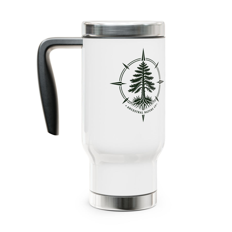 Travel Mug — Compass Pine Stainless Steel 14oz Insulated Travel Mug with Handle