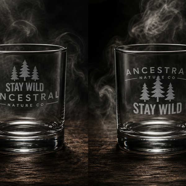 Engraved "Stay Wild" 10oz Rocks Glass — Ancestral Nature Whiskey Tumbler