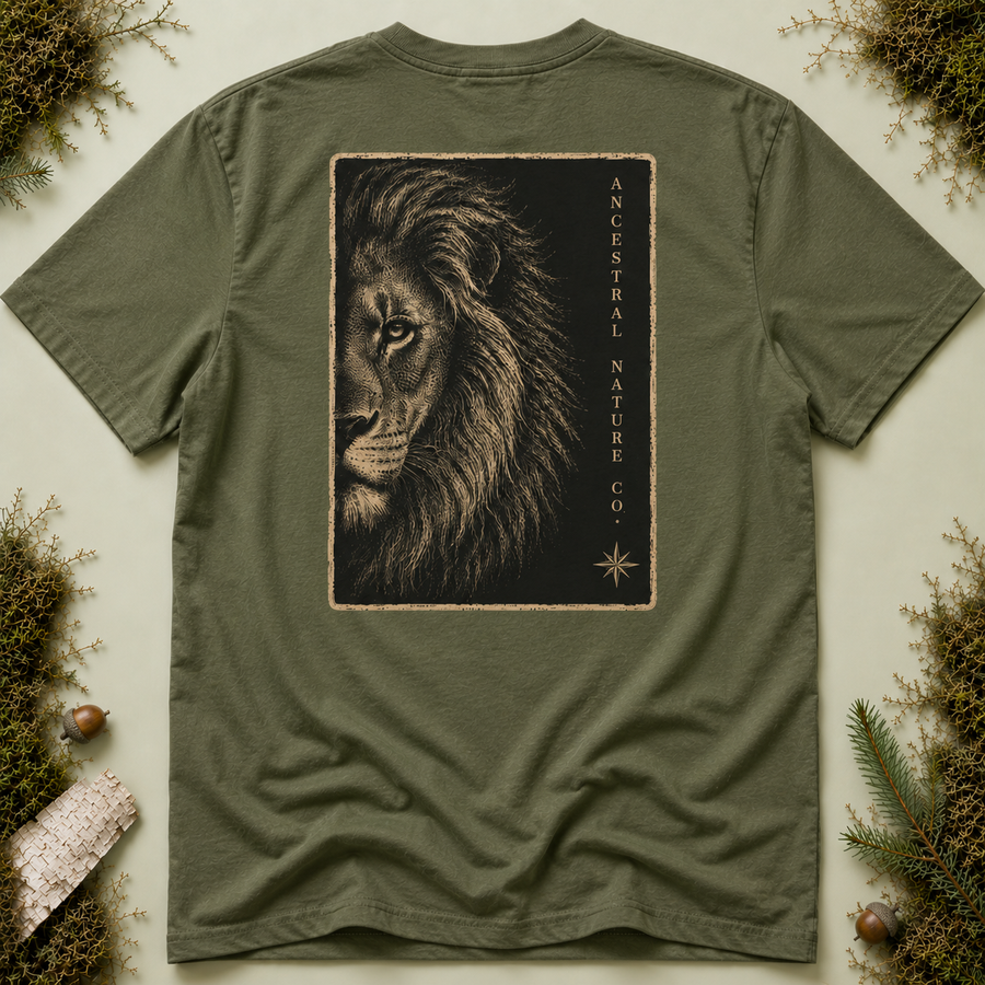 Lion Portrait  — "Courage" Short Sleeve - T-Shirt