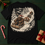 Ancestral Nature Company Holiday Sasquatch Sledding T-Shirt