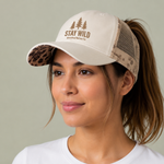 Women's Washed Mesh-Back Cap "Stay Wild"