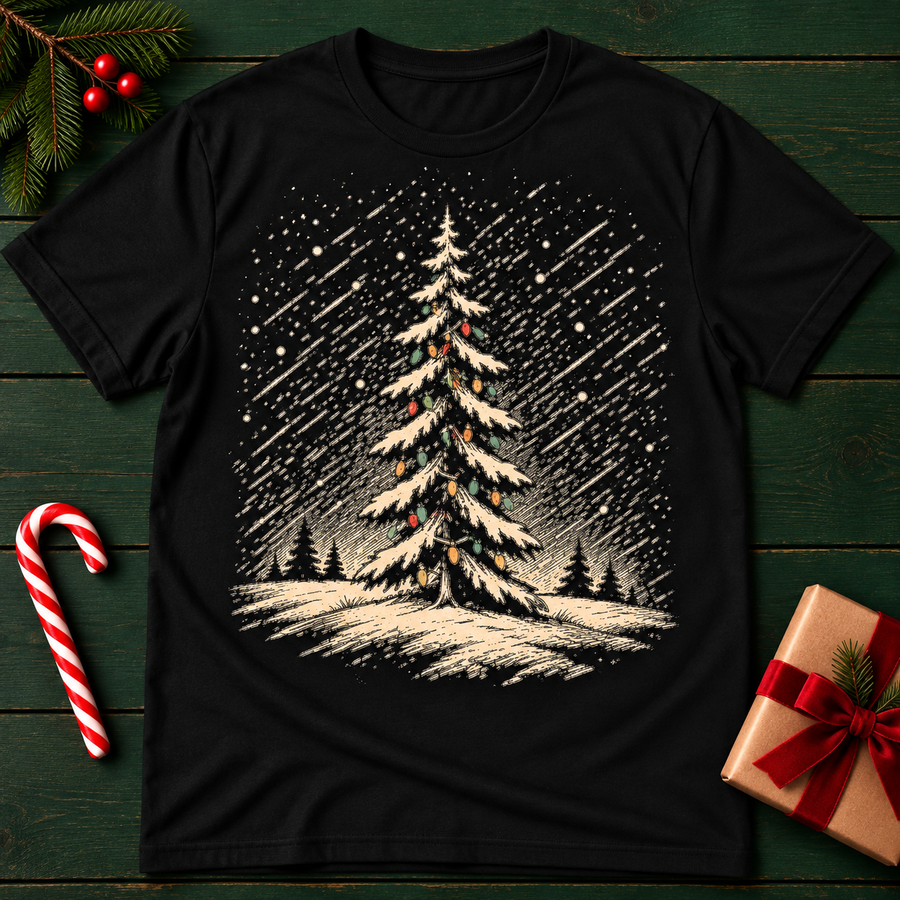Pine Tree Graphic T-Shirt — Vintage Woodland Camping Tee